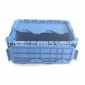 上海300-148翻盖物流箱 EU300*200*148物流箱 全新PE蓝色塑料箱